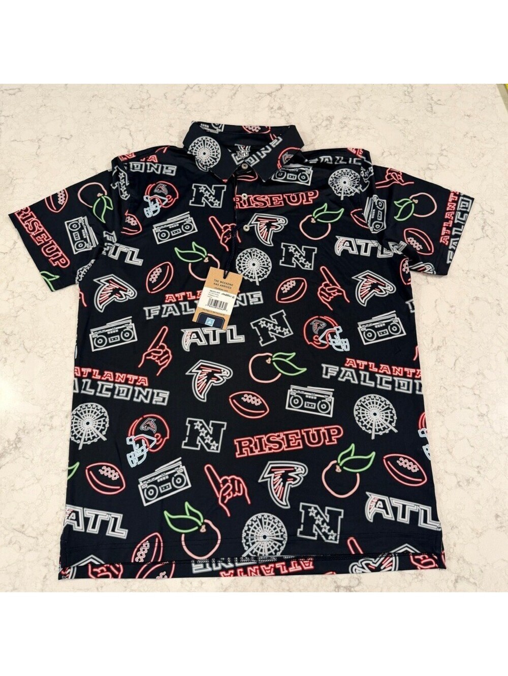 Chubbies NFL Performance Polo shirt The Neon Falcons NWT Atlanta Falcons Medium